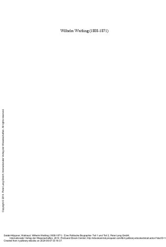 ﻿ویلهلم ویتلینگ (1808-1871)؛ یک بیوگرافی سیاسی