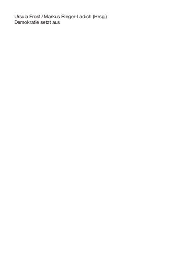 ﻿دموکراسی به حالت تعلیق درآمده است. در برابر انحلال ملایم سبک زندگی سیاسی