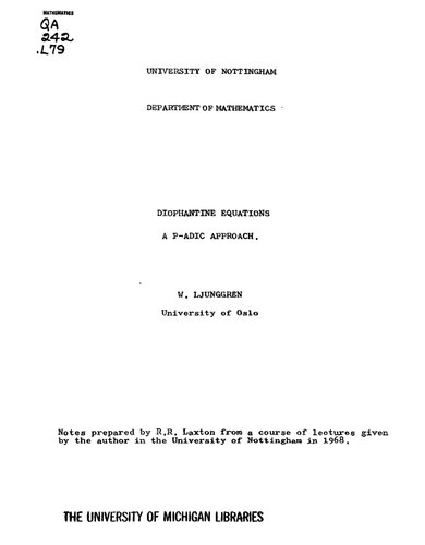 ﻿معادلات دیوفانتین: یک رویکرد p-adic