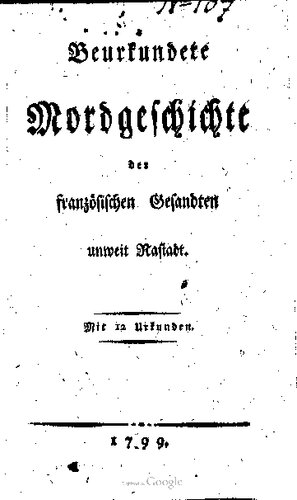 ﻿داستان مستند قتل سفیر فرانسه در نزدیکی راستات [Rastatt]