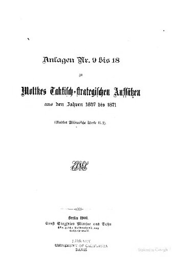 ﻿ضمیمه های شماره 9 تا 18 مقالات تاکتیکی-استراتژیک مولتکه از سال های 1857 تا 1871