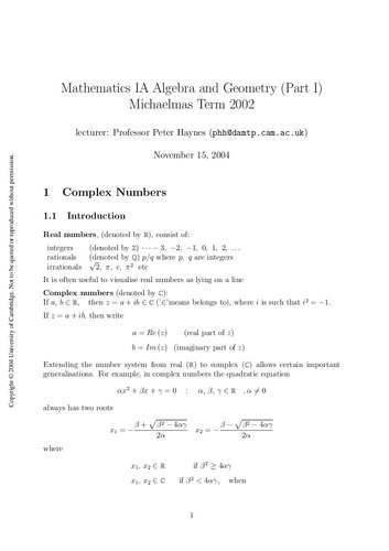 ﻿جبر و هندسه ، قسمت اول