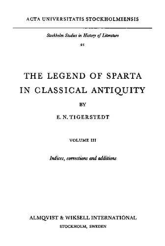 ﻿افسانه اسپارت در دوران باستان کلاسیک، جلد. III (شاخص ها، اصلاحات و اضافات)