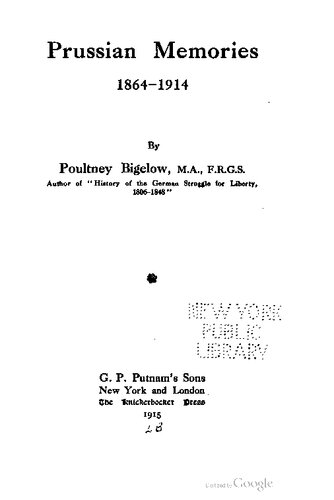 ﻿خاطرات پروس 1864-1914