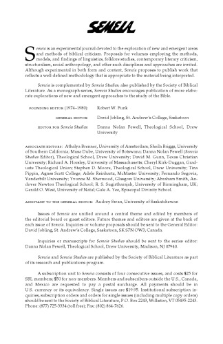 ﻿Semeia 88: یک میانجی در حال ناپدید شدن؟ حضور-غیاب کتاب مقدس در پسااستعمار