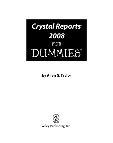 ﻿Crystal Reports 2008 For Dummies