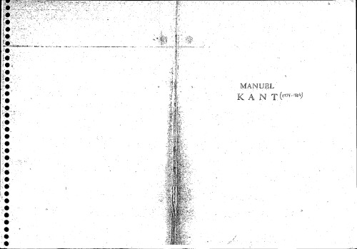 مانوئل کانت: مطالعه در مورد اصول فلسفه انتقادی