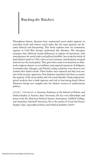 ﻿تماشای ناظران: نخبگان کمونیست، پلیس مخفی و نظم اجتماعی در اروپای جنگ سرد