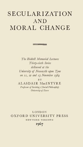 ﻿سکولاریزاسیون و تغییر اخلاقی