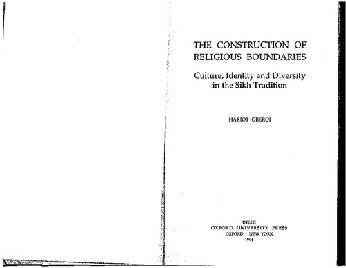 ﻿ساخت مرزهای مذهبی: فرهنگ، هویت و تنوع در سنت سیک