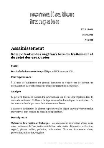 ﻿NF P16 - کانالیزاسیون ، زهکشی ، فاضلاب ، بهداشت