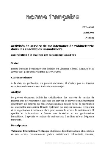 ﻿NF P40 - لوله کشی ، بهداشتی - عمومی