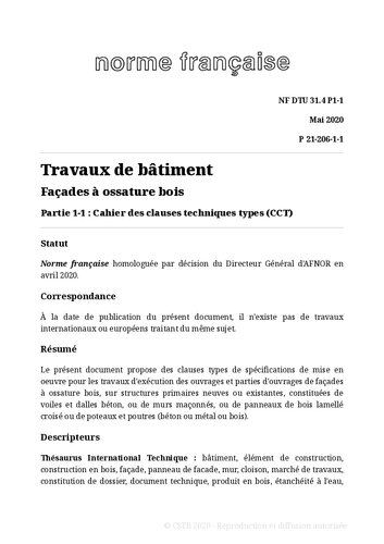 ﻿NF DTU 31.4 (P21-206): نماهای قاب چوبی