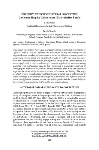 ﻿رشوه دادن در جوامع پیش تولیدی