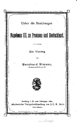 ﻿در مورد روابط ناپلئون سوم. به پروس و آلمان. یک سخنرانی