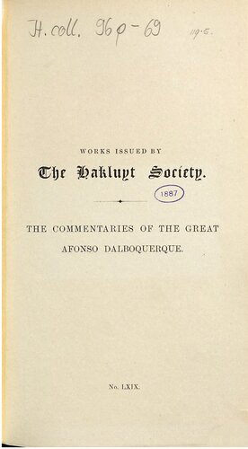 ﻿تفسیرهای آفونسو دالبوکرکی بزرگ، نایب السلطنه دوم هند، ترجمه شده از چاپ پرتغالی 1774