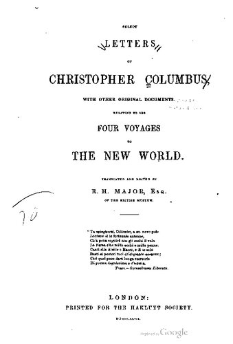 ﻿نامه های کریستف کلمب را با سایر اسناد اصلی مربوط به این چهار سفر به دنیای جدید انتخاب کنید.