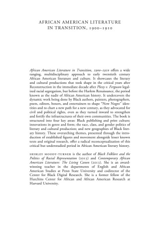 ﻿ادبیات آفریقایی آمریکایی در انتقال ، 1900-1910