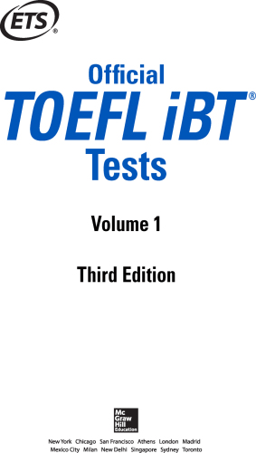 ﻿تست رسمی TOEFL IBT جلد 1 ، چاپ سوم