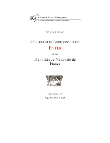 ﻿چک لیست اضافی در Enfer of Bibliothèque Nationale de France