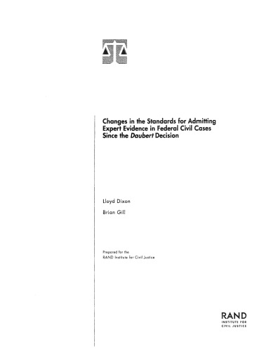 تغییر در استانداردهای پذیرش شواهد خبره در پرونده های مدنی فدرال از زمان تصمیم داوبرت