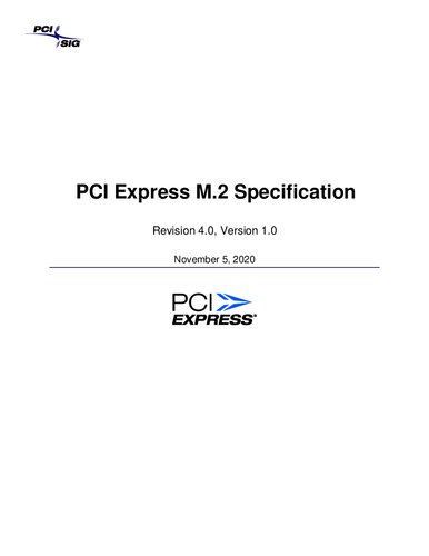 ﻿مشخصات PCI Express M.2 ، تجدید نظر 4.0 ، نسخه 1.0