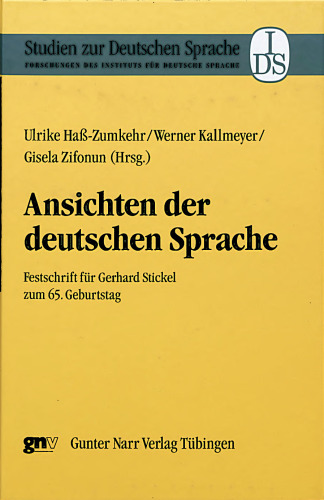 ﻿دیدگاه های زبان آلمانی: انتشارات یادبود برای گرهارد استیکل در 65 سالگی خود