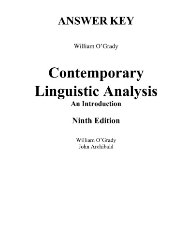 ﻿تحلیل زبانی معاصر: کلید پاسخ