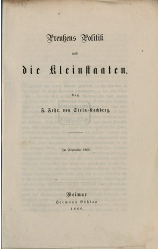﻿سیاست پروس و کشورهای کوچک