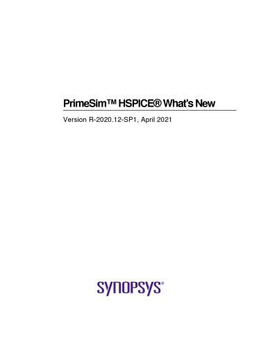 ﻿Primesim ™ HSPICE® چه جدید است