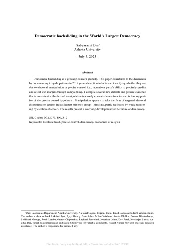 ﻿عقب نشینی دموکراتیک در بزرگترین دموکراسی جهان