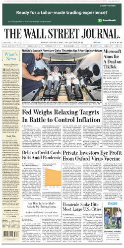 ﻿وال استریت ژورنال دوشنبه 3 اوت 2020