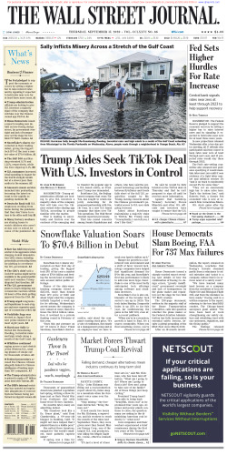﻿وال استریت ژورنال پنجشنبه 17 سپتامبر 2020