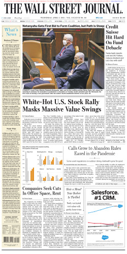 ﻿وال استریت ژورنال چهارشنبه 7 آوریل 2021