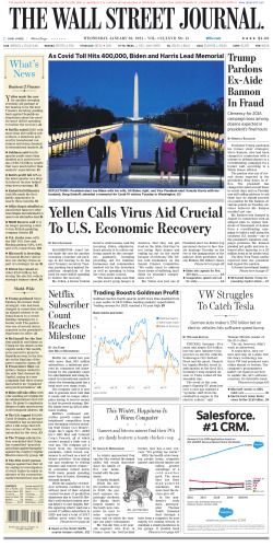 ﻿وال استریت ژورنال چهارشنبه 20 ژانویه 2021