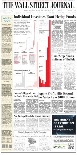 ﻿وال استریت ژورنال پنجشنبه 28 ژانویه 2021