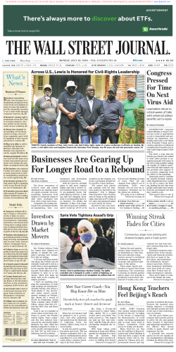 ﻿وال استریت ژورنال دوشنبه 20 ژوئیه 2020