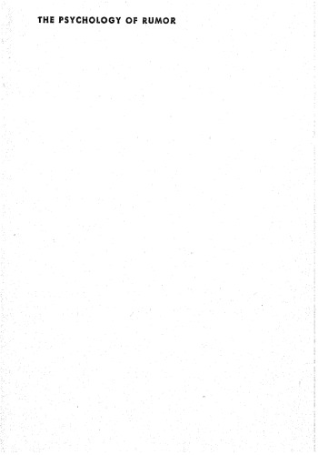 ﻿روانشناسی شایعه