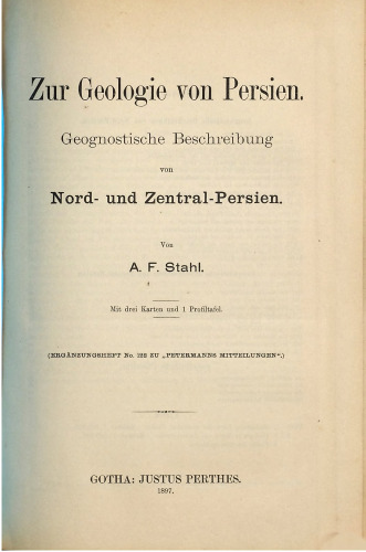 ﻿در مورد زمین شناسی ایران: شرح زمین شناسی شمال و مرکزی پارس