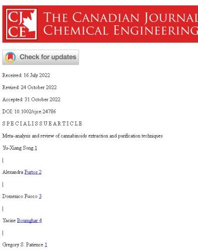 ﻿تجزیه و تحلیل متا و بررسی تکنیک های استخراج و تصفیه کانابینوئیدها