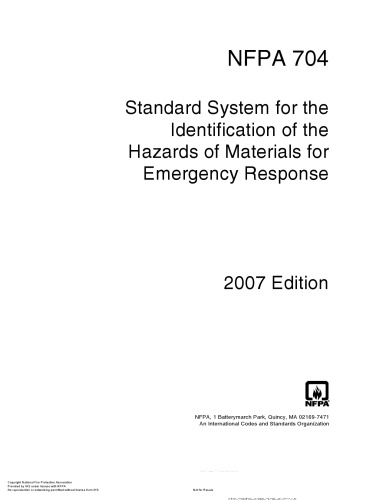 NFPA 704 - استاندارد سیستم شناسایی خطرات مواد برای پاسخ اضطراری
