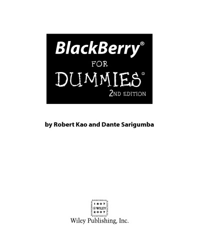 ﻿BlackBerry For Dummies، نسخه 2 (برای Dummies (فناوری رایانه))
