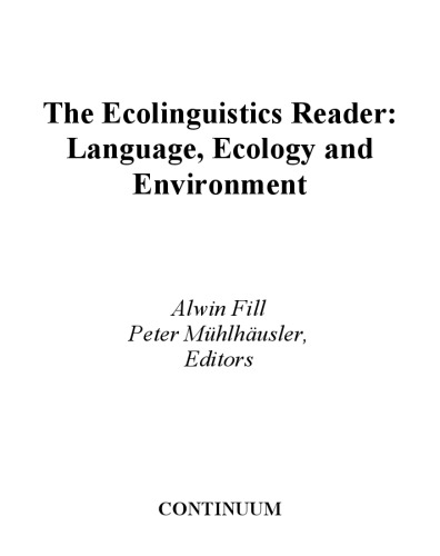 ﻿خواننده بوم شناسی: زبان ، بوم شناسی و محیط زیست