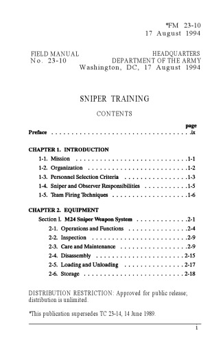 آموزش تیرانداز از خفا: FM 23-10