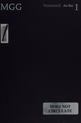 ﻿موسیقی در تاریخ و حال: دائر ycl المعارف عمومی موسیقی ، قسمت شخص / AA - BAE