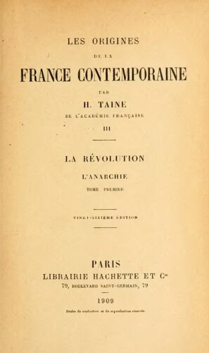 Les Origines de la France contemporaine, tome 2 (1878)