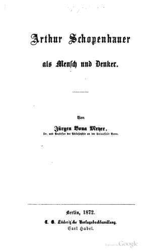 ﻿آرتور شوپنهاور به عنوان یک شخص و متفکر
