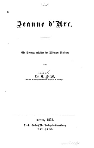 ﻿جوآن آو آرک. سخنرانی در موزه توبینگن