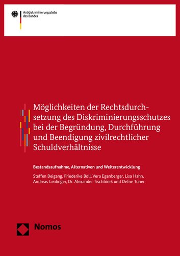 ﻿امکانات اجرای قانونی حمایت از تبعیض به دلایل ، اجرای و خاتمه روابط بدهی مدنی: موجودی ، گزینه های دیگر و توسعه بیشتر: مطالعه ای به نمایندگی از آژانس ضد تبعیض فدرال