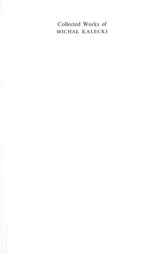 ﻿[جلد V: در حال توسعه اقتصاد] آثار جمع آوری شده Michał Kalecki